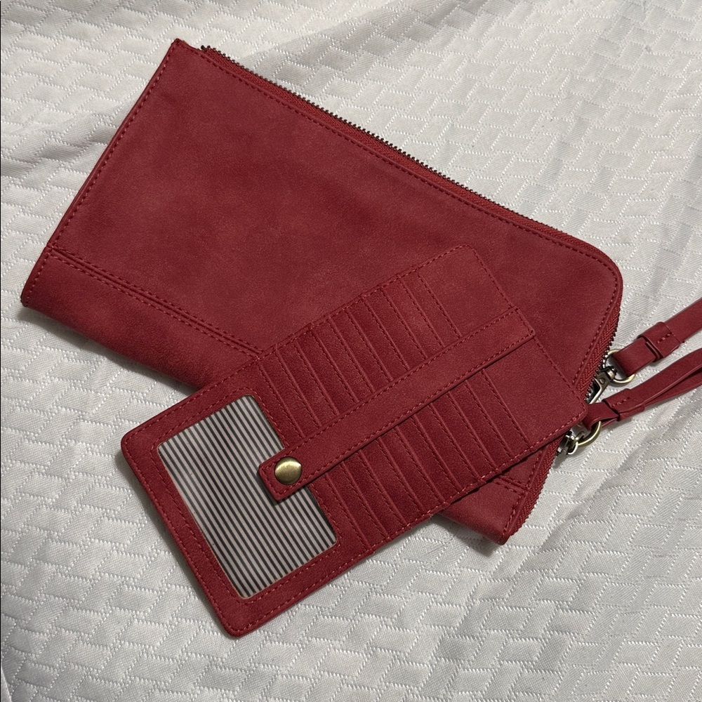 Joy Susan Red Clutch and Wristlet Set